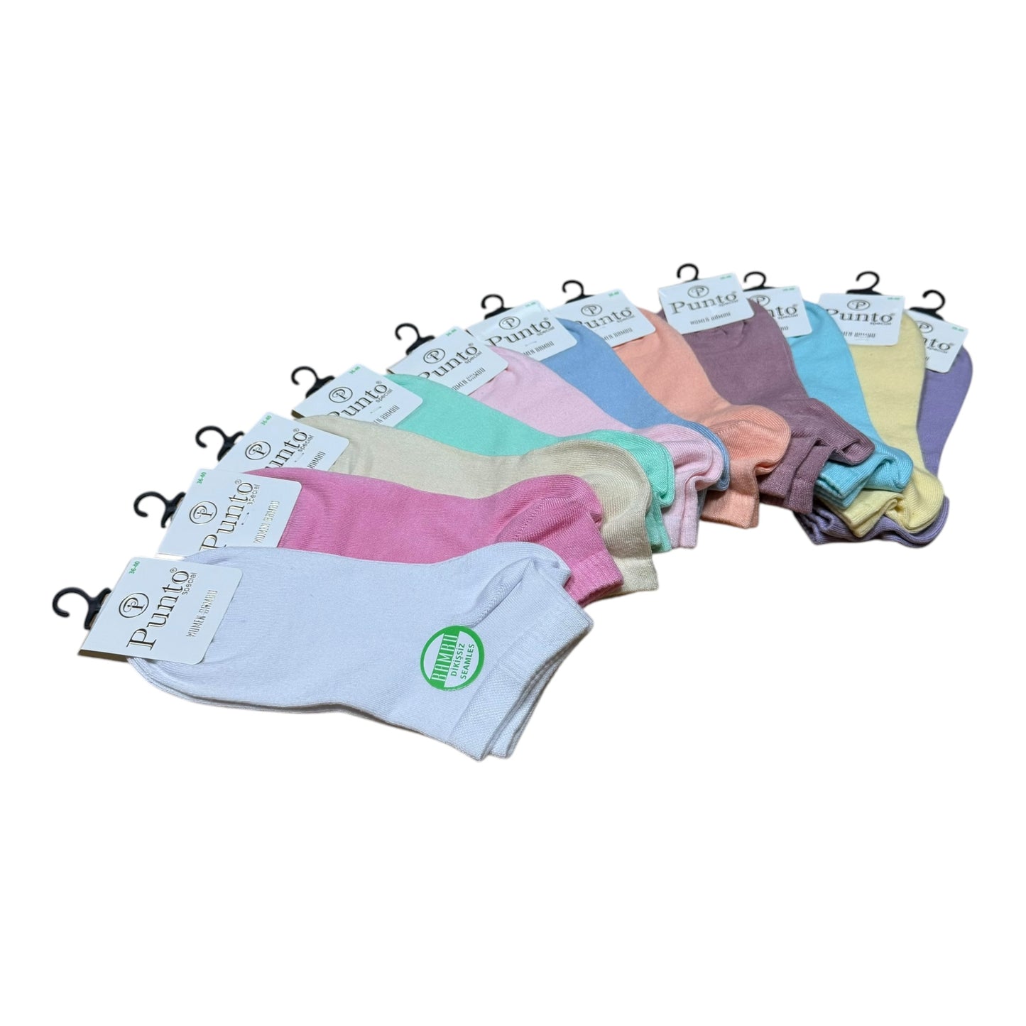 Kadın Bambu Patik Çorap – Asorti 12’li Paket (Terletmez & Konforlu)